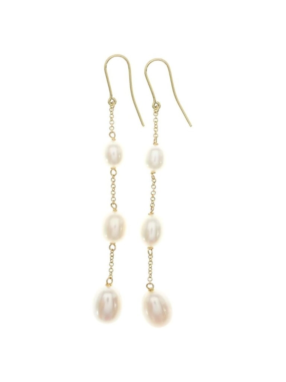 Tiffany & Co Elsa Peretti Pearl Earrings Yellow Gold White